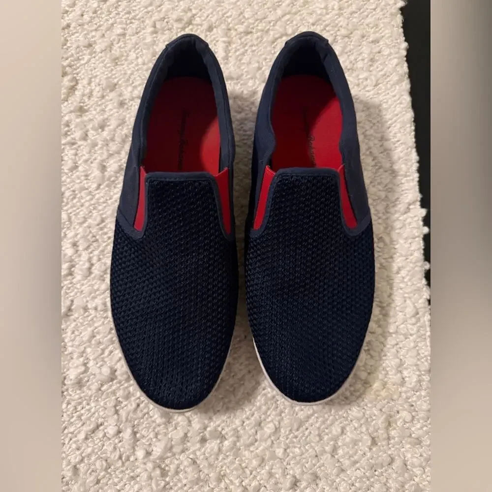 Tommy Bahama Men's Navy and Red Slip-On Canvas Loafers